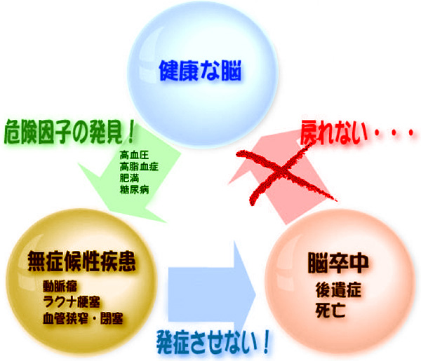 相馬郡新地町渡辺病院の脳ドック概念図